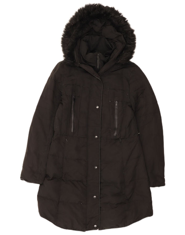 Cappotto imbottito con cappuccio da donna Zara UK 14 grande nero