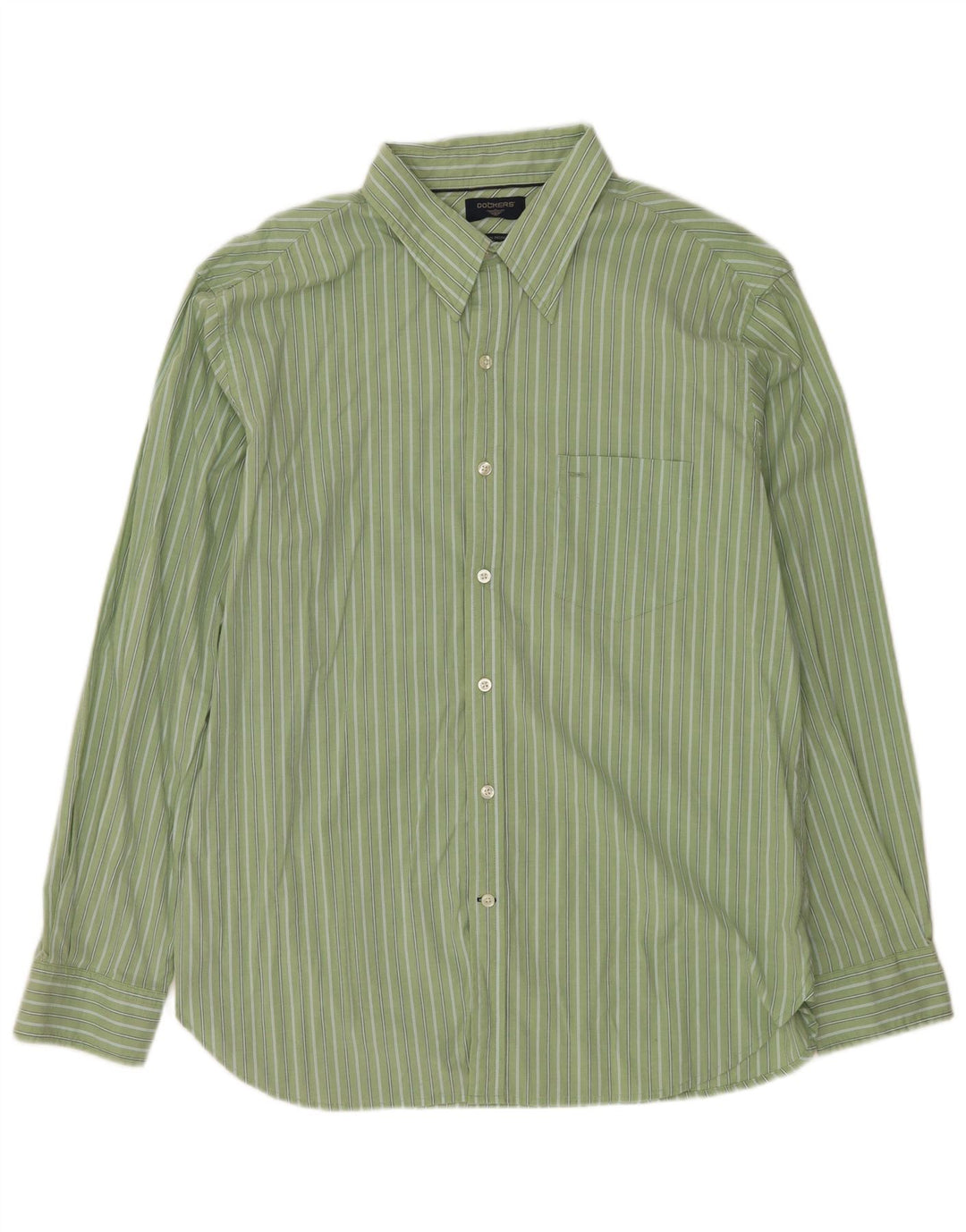 DOCKERS Camicia da uomo XL in cotone gessato verde