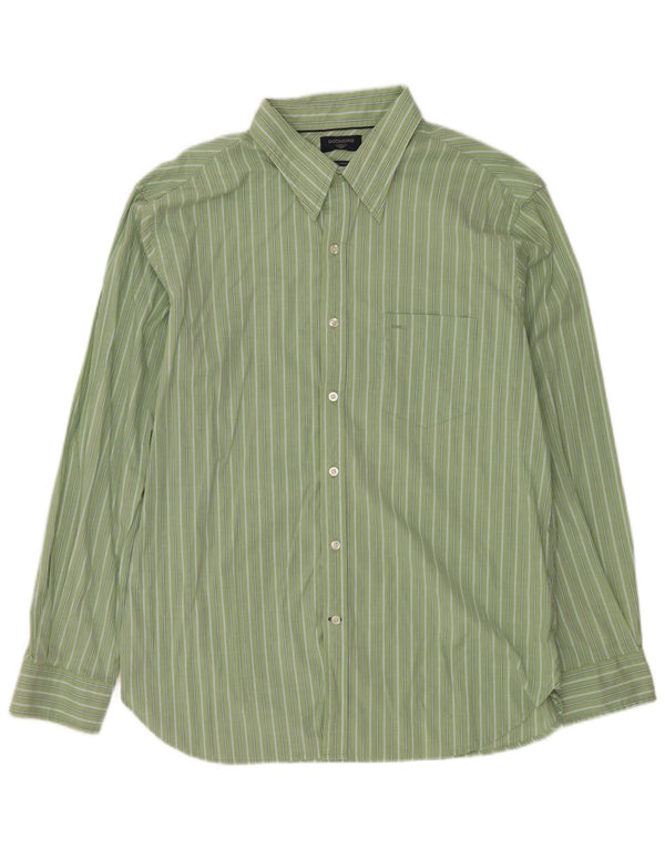 DOCKERS Camicia da uomo XL in cotone gessato verde