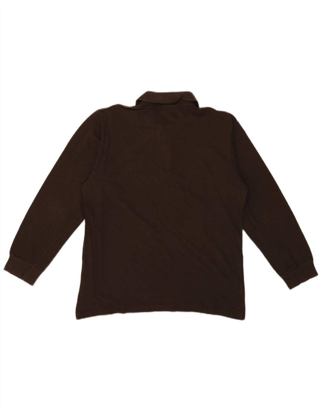 Polo da uomo a maniche lunghe Lacoste taglia 4 in cotone marrone medio
