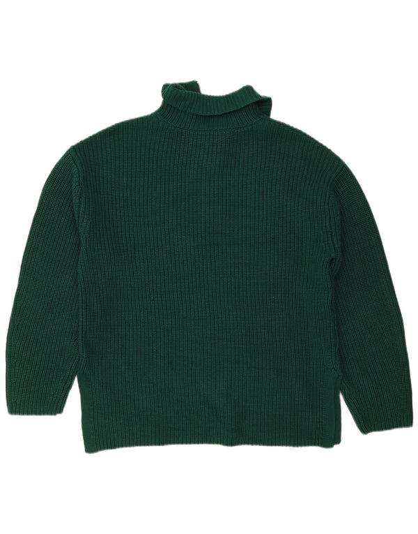 Maglione da uomo Marks & Spencer con zip e collo in cotone verde medio