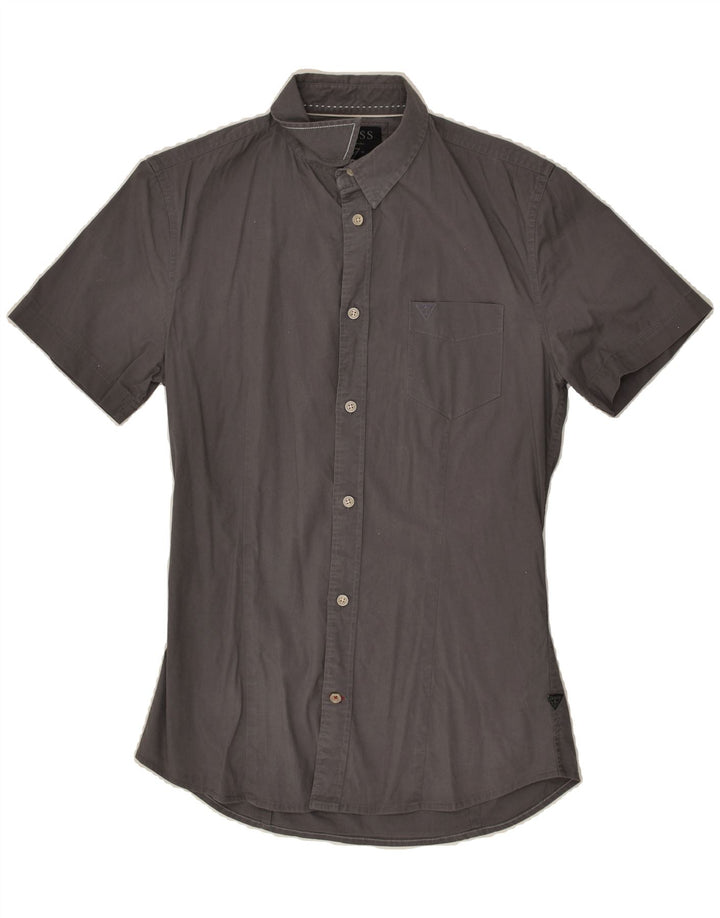 GUESS Mens Short Sleeve Shirt Medium Grey Cotton | Vintage Guess | Thrift | Second-Hand Guess | Used Clothing | Messina Hembry 