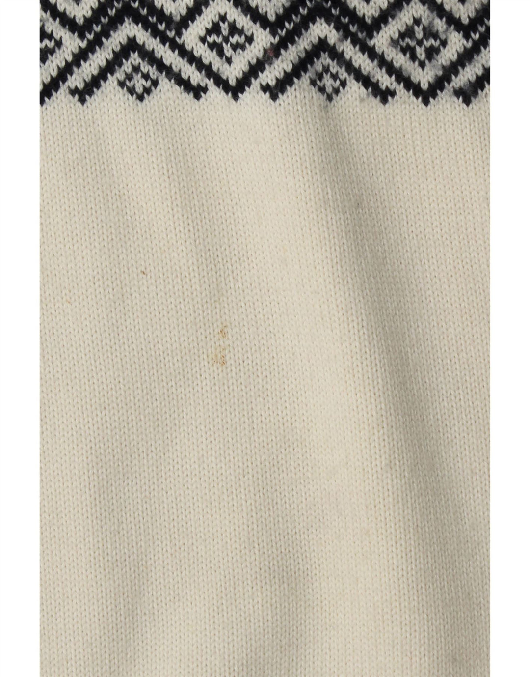 Maglione KAMA da uomo con zip e collo in lana Fair Isle bianca media