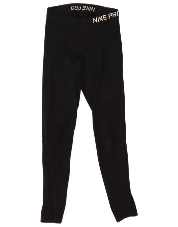 Leggings grafici Nike Dri Fit da donna UK 8 piccoli neri