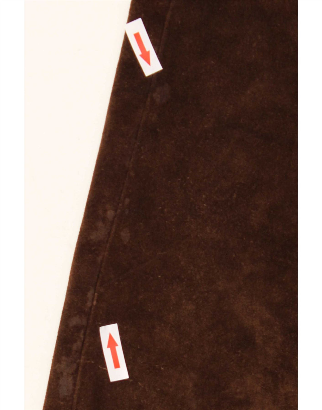 Pantaloni vintage in pelle scamosciata svasati da donna W30 L32 Marrone