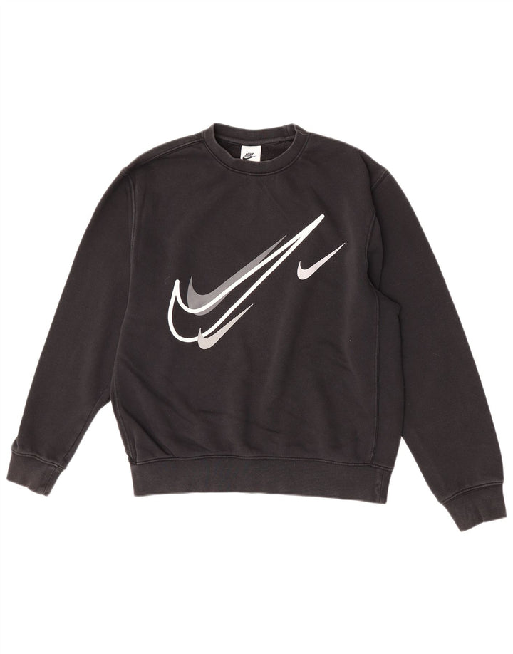 Felpa grafica Nike da uomo, maglione piccolo, cotone nero