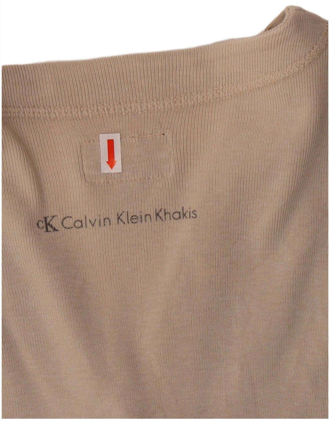 Camicetta corta da donna Calvin Klein Top UK 14 grande cotone beige