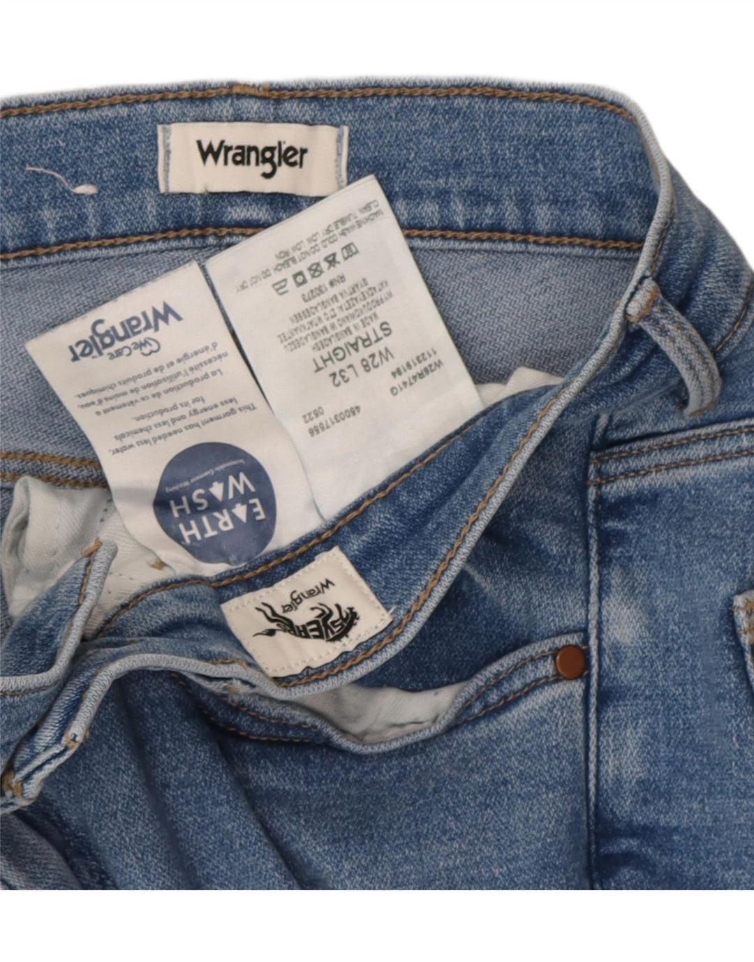Jeans dritti da donna Wrangler W28 L28 cotone blu