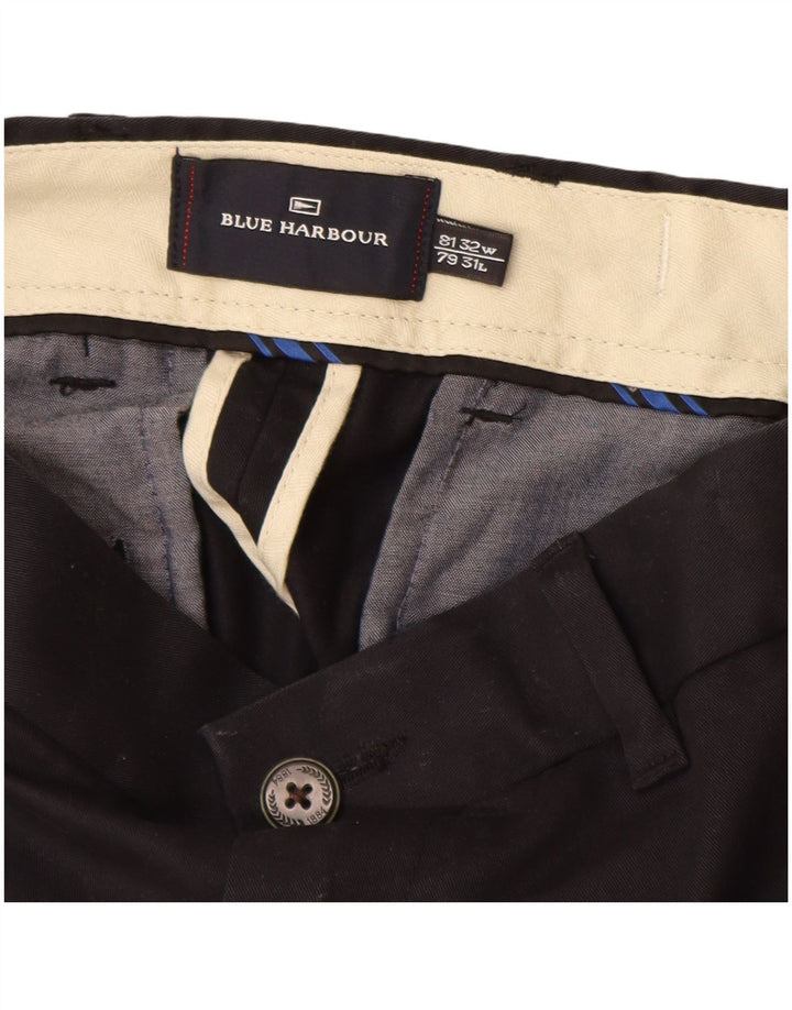 Pantaloni chino da uomo Marks & Spencer blu Harbour W32 L31 blu navy