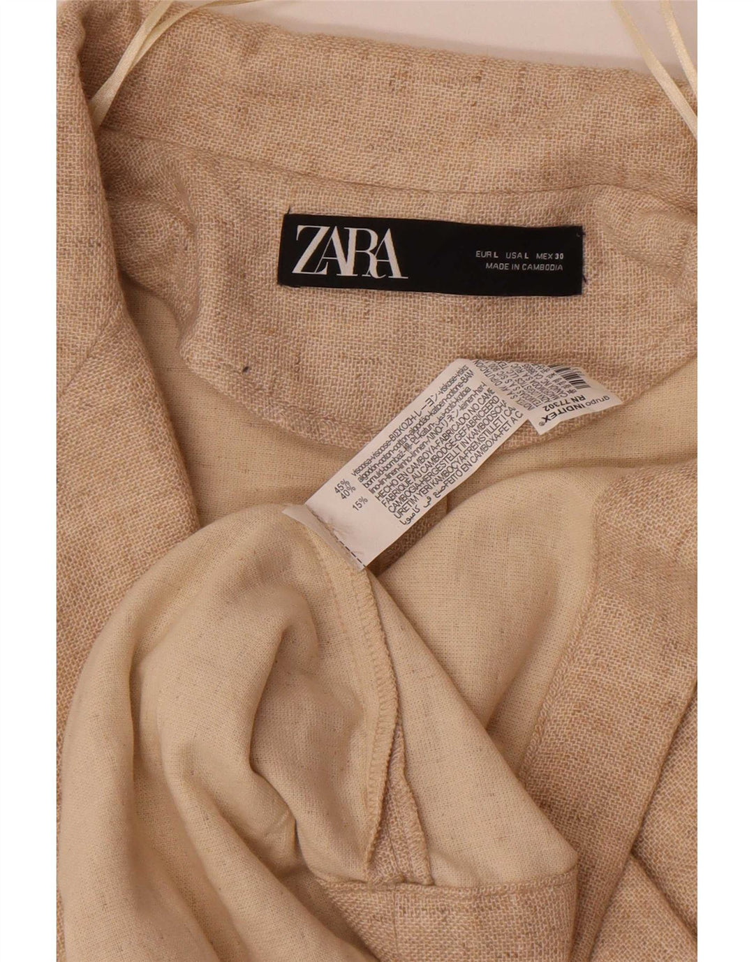 Soprabito oversize da donna Zara UK 16 Large Beige Viscosa