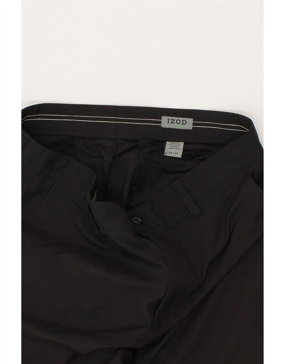 IZOD Mens Straight Chino Trousers W34 L30 Black Polyester Vintage Izod and Second-Hand Izod from Messina Hembry 