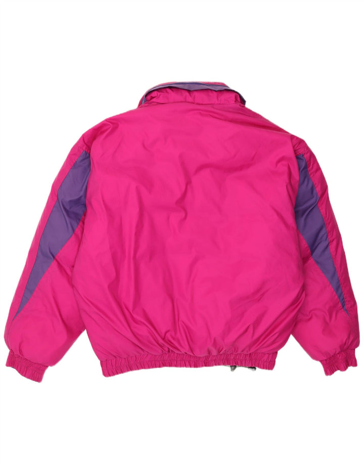 Giacca da sci reversibile con cappuccio da uomo norvegese UK 38 color block rosa medio