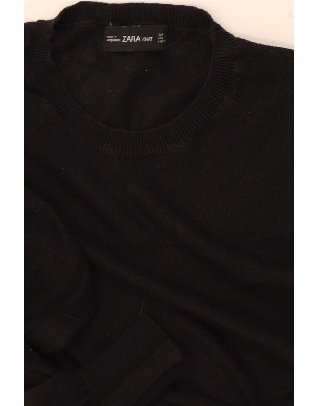 Maglione corto girocollo da donna Zara UK 12 medio nero