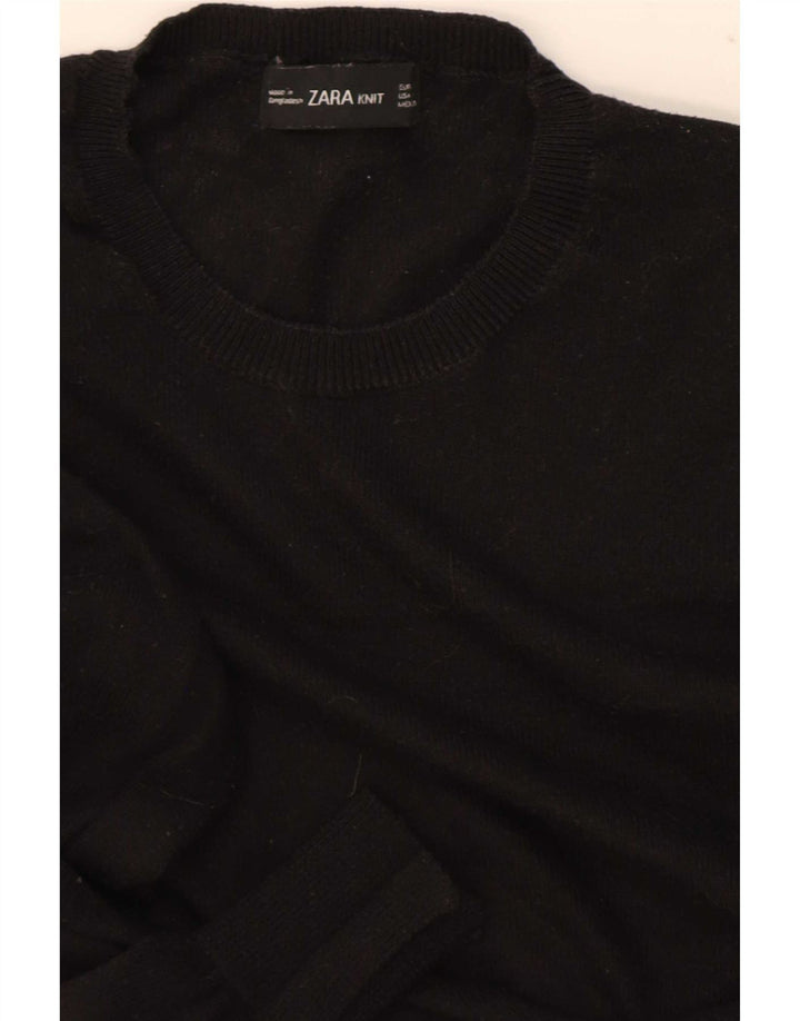 Maglione corto girocollo da donna Zara UK 12 medio nero