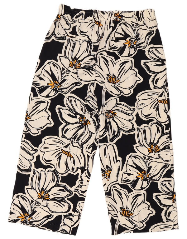 Pantaloni casual da donna Marks & Spencer UK 18 XL W38 L28 Nero floreale