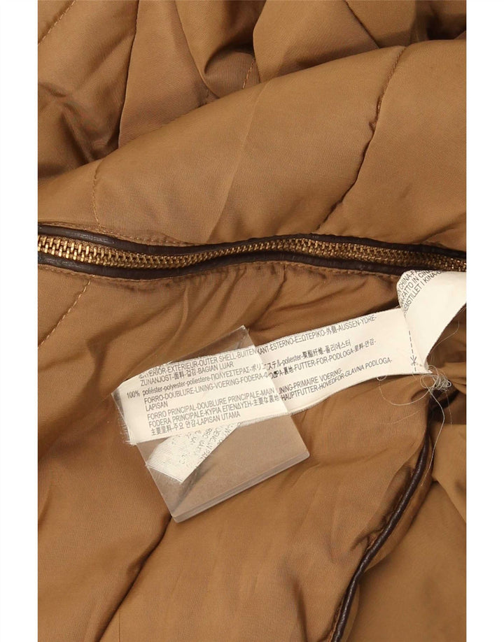 Giacca imbottita da donna Zara UK 12 Poliestere marrone medio