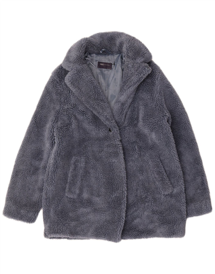 Cappotto oversize in pelliccia sintetica Marks & Spencer da donna UK 12 Grigio medio