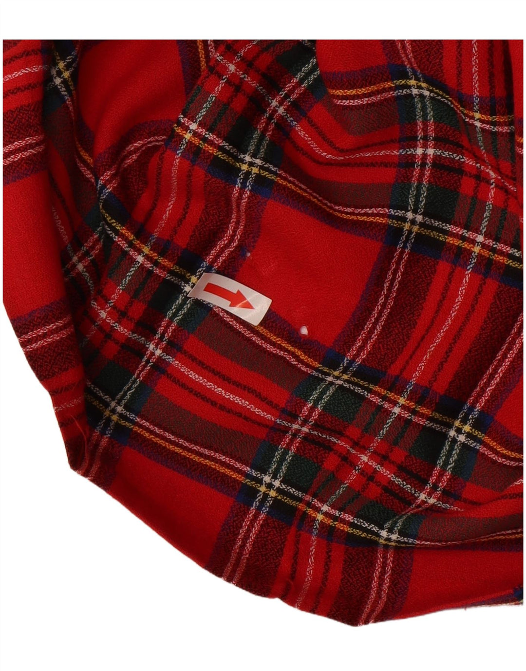 Gonna a portafoglio a pieghe vintage da donna IT 42 media W30 poliestere a quadri rossi
