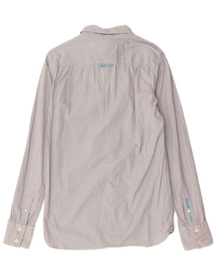 Camicia da uomo Superdry in cotone a quadretti grigio medio