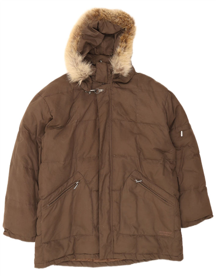 Emaroo Australia Giacca imbottita con cappuccio da uomo UK 44 2XL Poliestere marrone