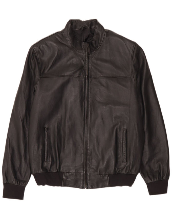 Giacca in pelle vintage da uomo UK 44 2XL Nera
