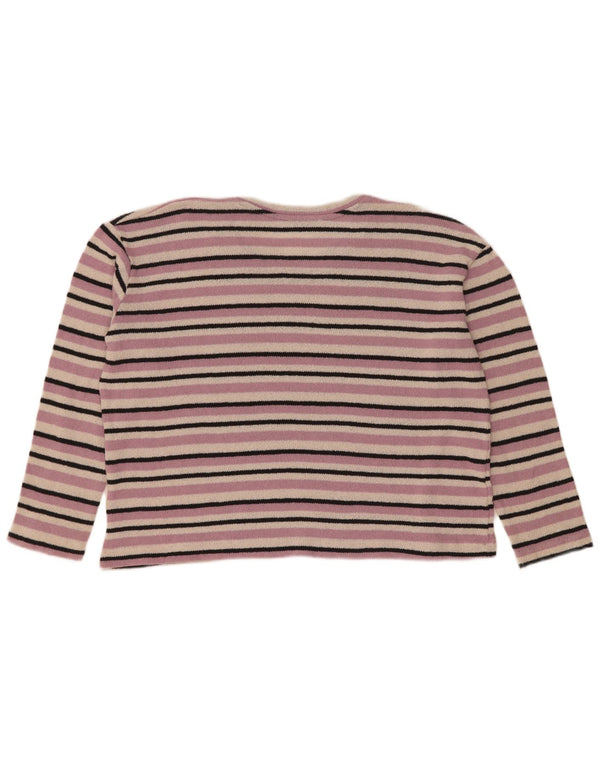 Maglione corto con scollo a barca da donna Zara UK 10 piccolo a righe viola