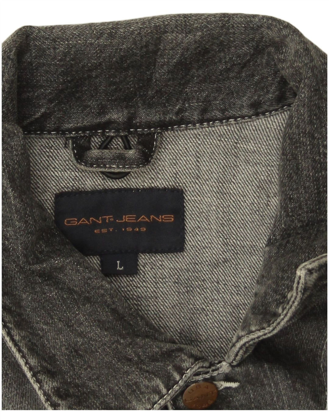 Gilet in denim da uomo Gant UK 40 grande cotone grigio