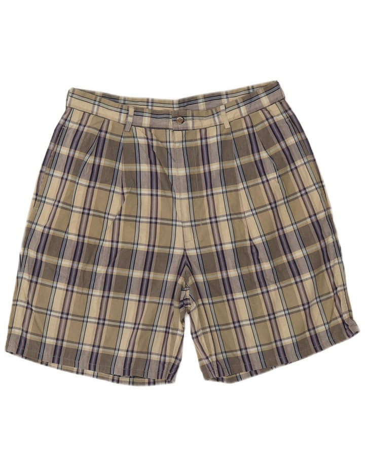 Pantaloncini chino da uomo IZOD W34 cotone a quadri kaki grandi