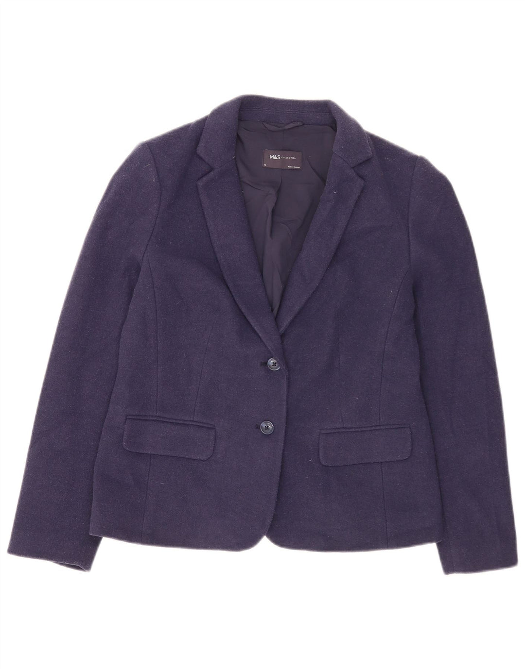 Giacca blazer a 2 bottoni Marks & Spencer da donna UK 12 medio blu navy