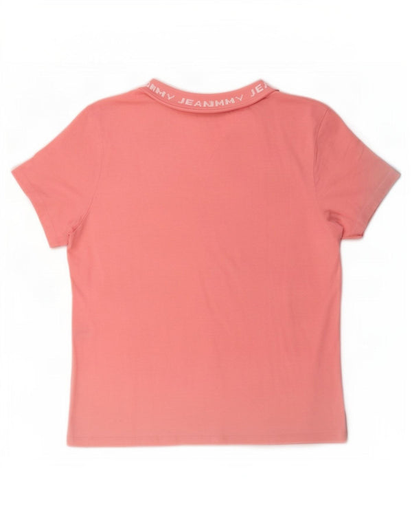 T-shirt grafica da donna Tommy Hilfiger Top UK 14 cotone rosa medio