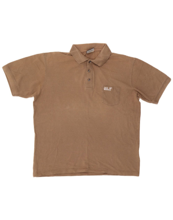 Polo da uomo Jack Wolfskin UK 40/42 grande cotone beige
