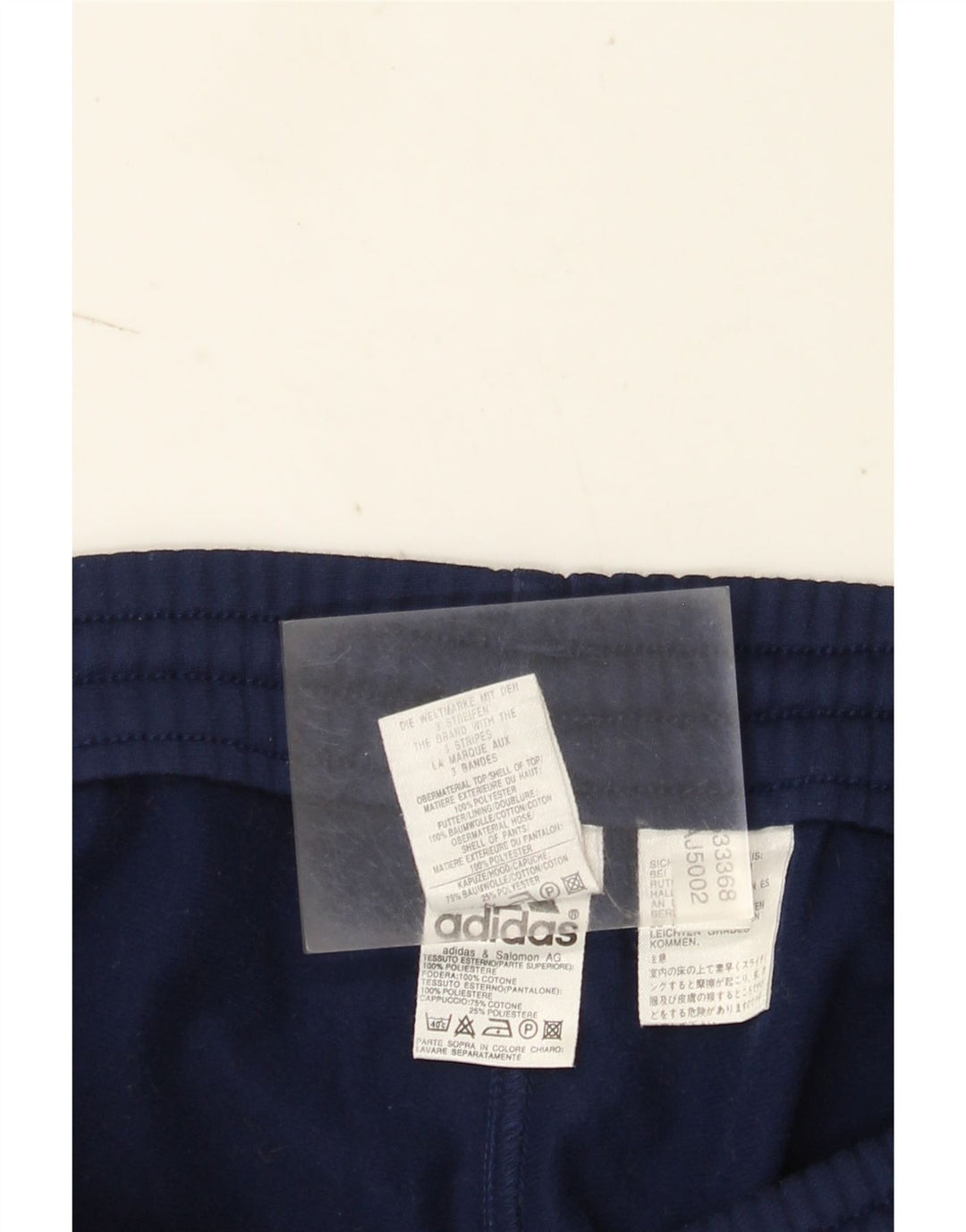 Pantaloni da tuta da uomo Adidas UK 38/40 Poliestere blu navy medio