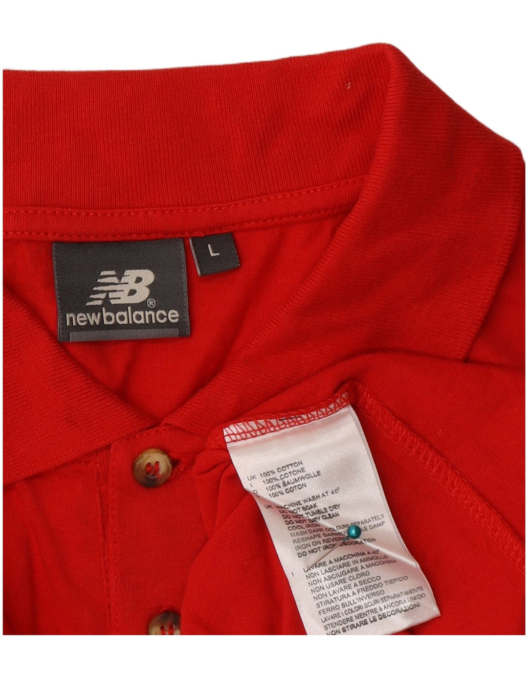 Polo da uomo New Balance grande rossa in cotone