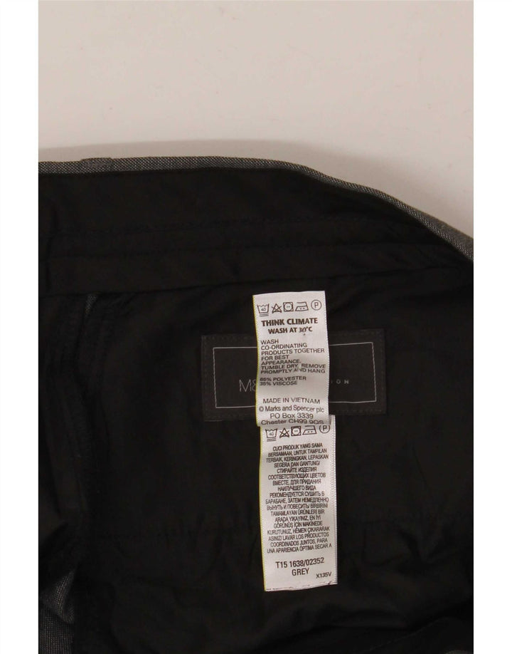 Pantaloni da abito dritti su misura da uomo Marks & Spencer W32 L33 grigi