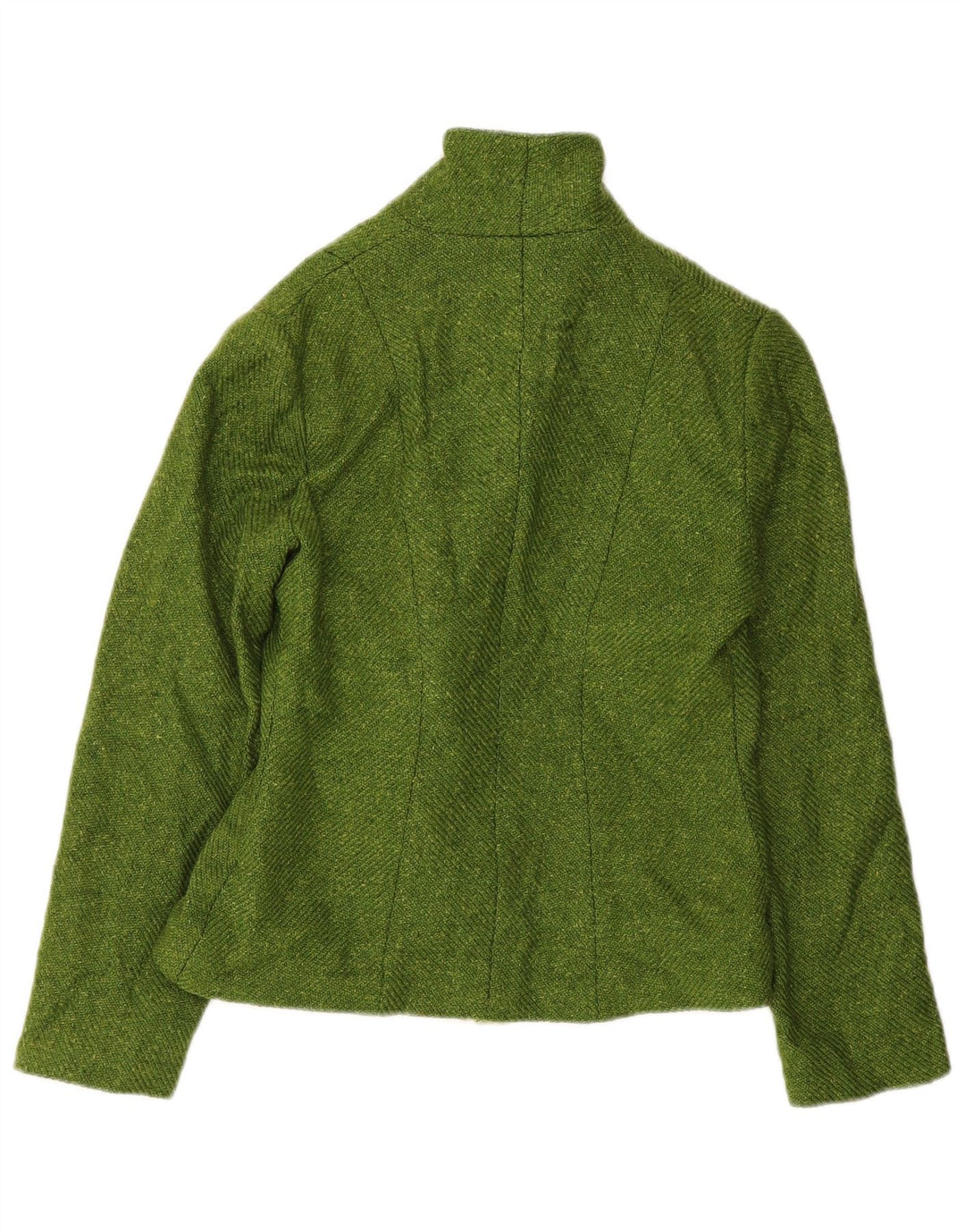 Giacca blazer da donna vintage con cravatta sul davanti IT 42 Lana verde medio