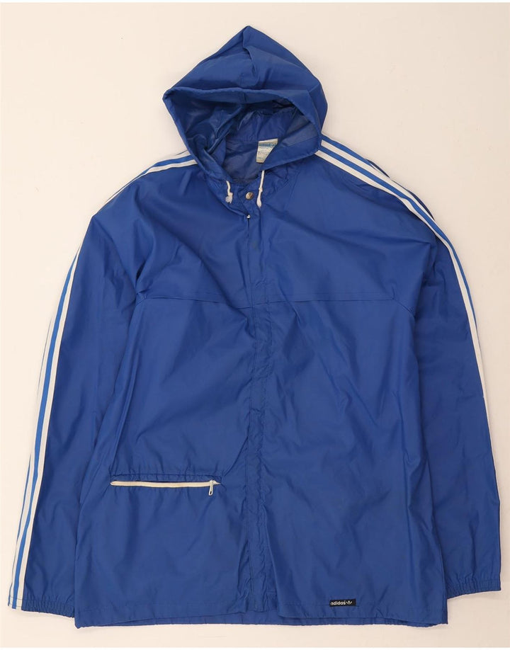 Giacca antipioggia da uomo Adidas con cappuccio UK 38 blu medio in poliammide