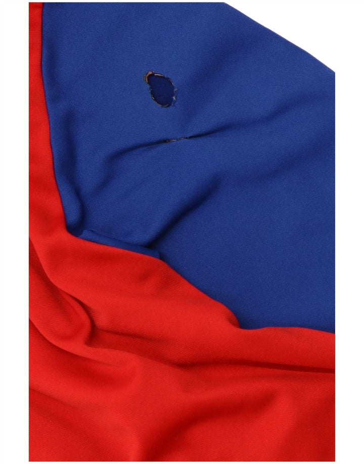 Maglione con cappuccio e zip grafica da uomo ADIDAS grande in poliestere color block blu