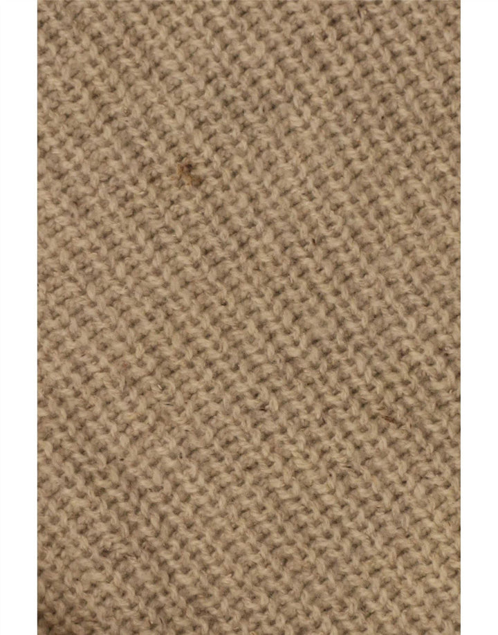 Maglione maglione vintage da uomo con collo alto, grande beige
