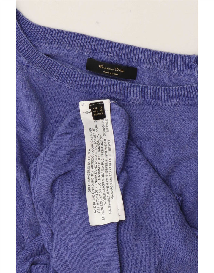 Massimo Dutti Camicetta oversize da donna Top UK 6 XS Lyocell blu navy