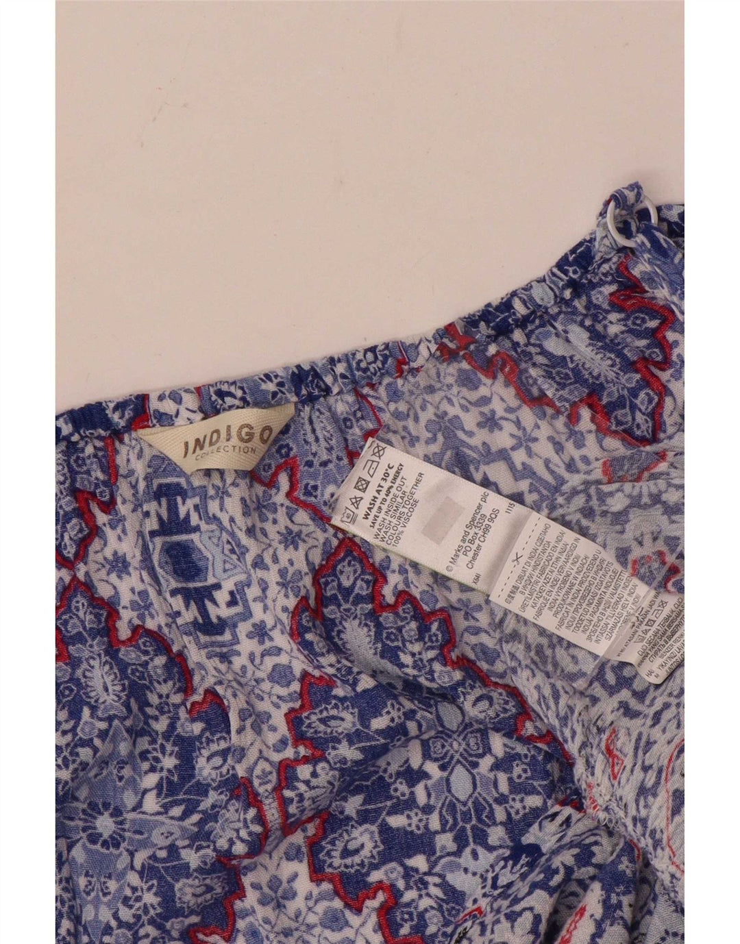 Marks & Spencer Top da donna con spalle scoperte Indaco UK 14 Grande floreale blu
