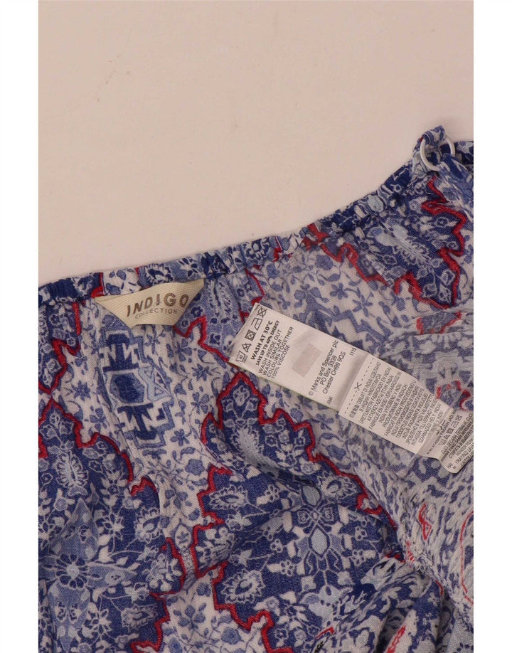 Marks & Spencer Top da donna con spalle scoperte Indaco UK 14 Grande floreale blu
