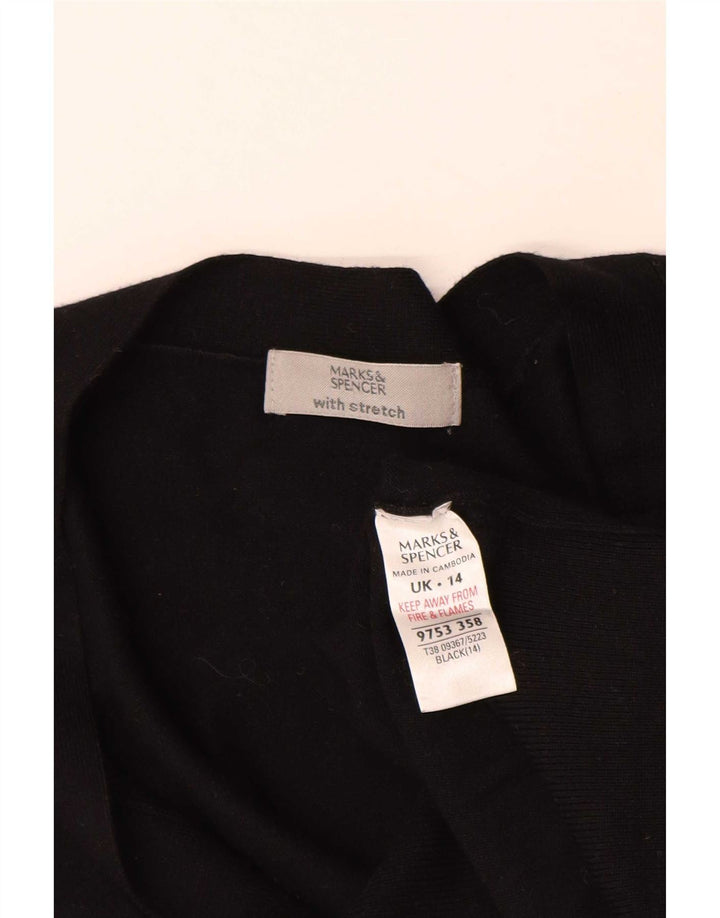 Maglione cardigan corto da donna Marks & Spencer UK 14 medio nero