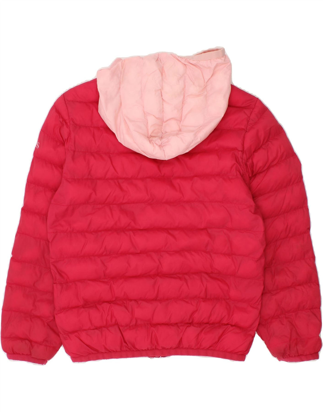 BRUMS Girls Hooded Padded Jacket 4-5 Years Red Colourblock Vintage Brums and Second-Hand Brums from Messina Hembry 