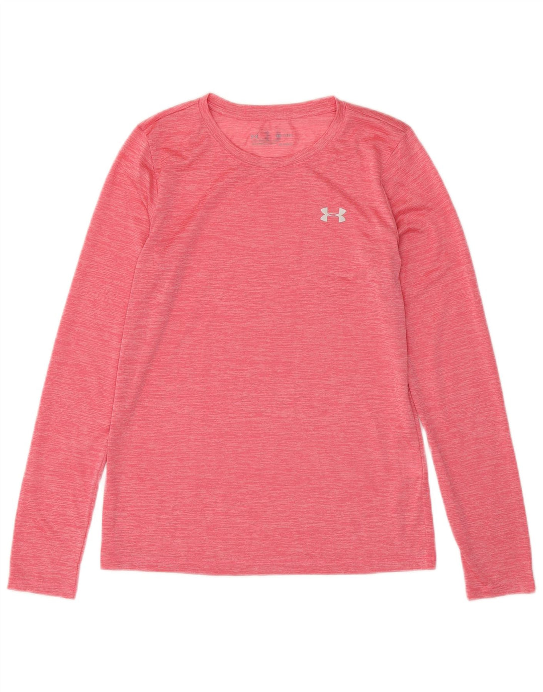 UNDER ARMOUR Maglia Heat Gear da donna a maniche lunghe UK 10 Small Pink Flecked