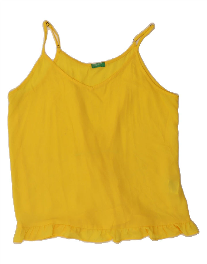 BENETTON Womens Cami Top UK 14 Medium Yellow Polyester Vintage Benetton and Second-Hand Benetton from Messina Hembry 