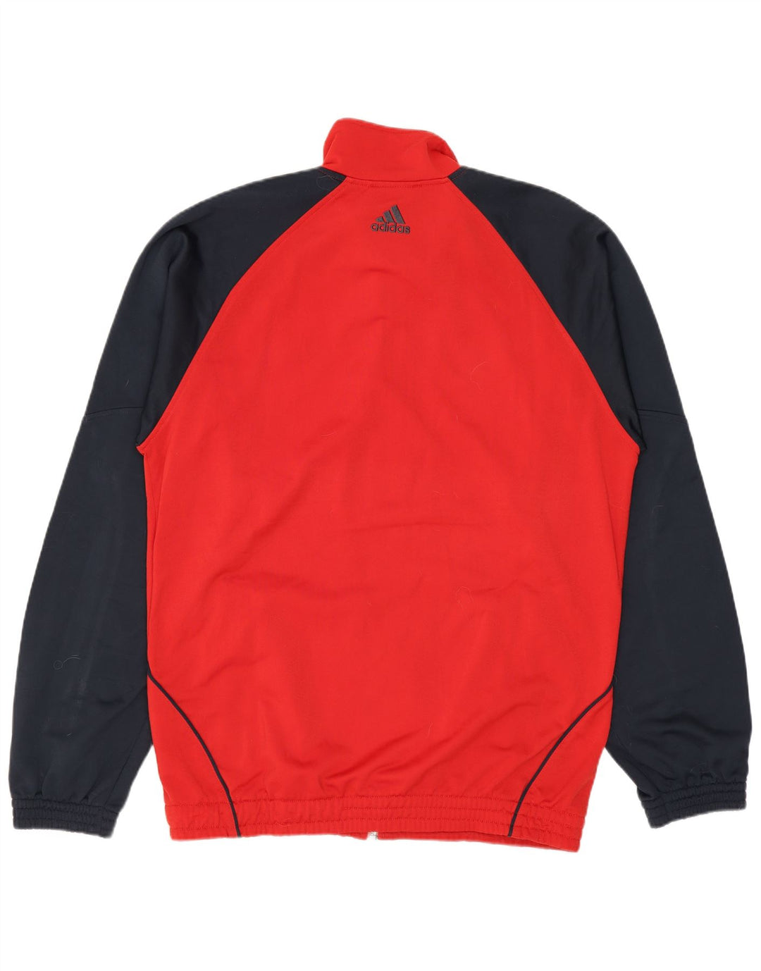 Giacca da tuta da uomo Adidas UK 38/40 Poliestere color block rosso medio