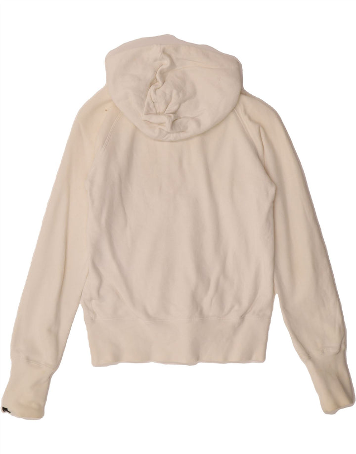NIKE Womens Zip Hoodie Sweater UK 14 Medium White Cotton Vintage Nike and Second-Hand Nike from Messina Hembry 