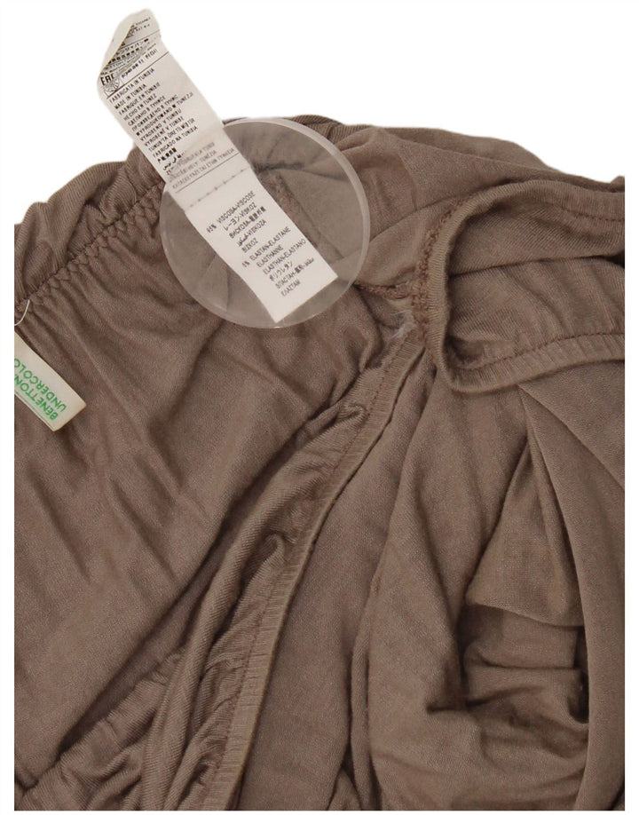 Top corto da donna con spalle scoperte Benetton UK 12 Viscosa grigio medio
