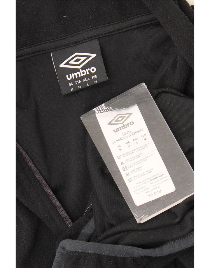 Maglione in pile Umbro da uomo con collo con zip, poliestere nero medio
