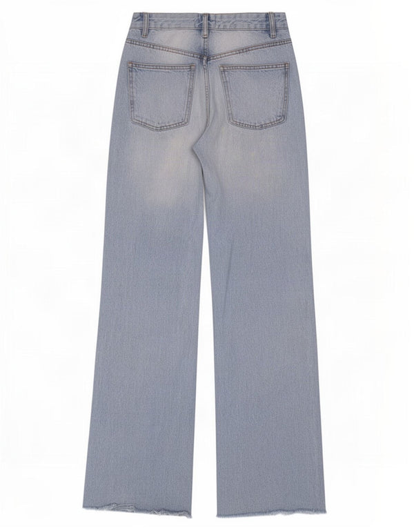 Zara Womens High Waist Wide Leg Jeans EU 38 Small W28 L34 Blue Cotton